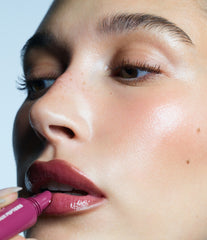 hailey with scented lip tint raspberry jelly